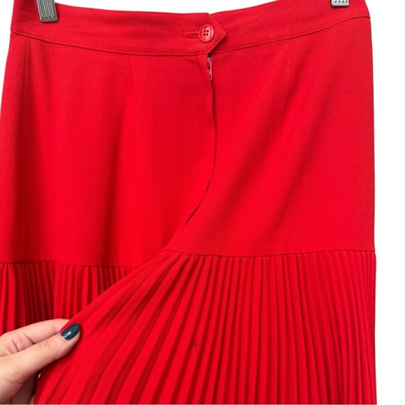 Vtg 80s Two Piece Skirt Suit Set Size 8 Red Gold Holiday Festive Liz Claiborne - Picture 10 of 15